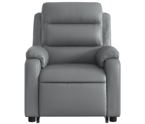 Sillón de masaje elevable eléctrico cuero sintético gris