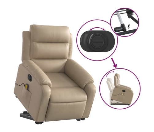 Sillón reclinable de masaje eléctrico cuero sintético capuchino