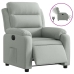 Sillón reclinable eléctrico de terciopelo gris claro