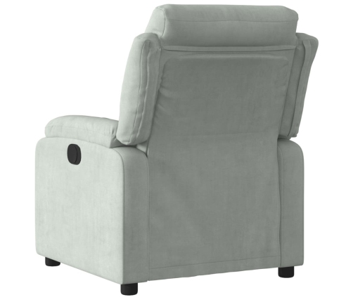 Sillón reclinable eléctrico de terciopelo gris claro