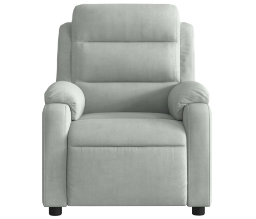 Sillón reclinable eléctrico de terciopelo gris claro