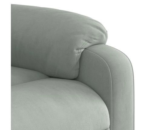 Sillón reclinable eléctrico de terciopelo gris claro