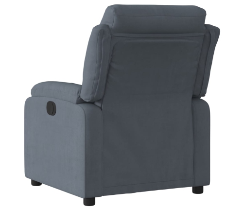 Sillón reclinable eléctrico de terciopelo gris oscuro