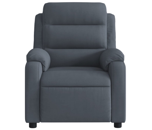 Sillón reclinable eléctrico de terciopelo gris oscuro