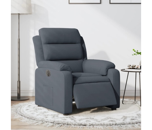 Sillón reclinable eléctrico de terciopelo gris oscuro