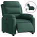 Sillón reclinable eléctrico de terciopelo verde oscuro