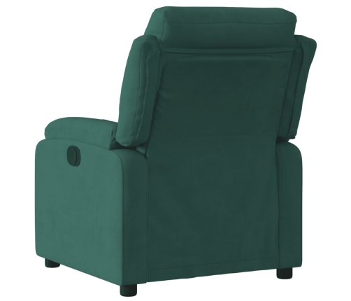 Sillón reclinable eléctrico de terciopelo verde oscuro