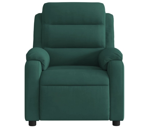 Sillón reclinable eléctrico de terciopelo verde oscuro