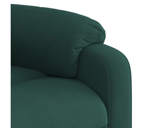 Sillón reclinable eléctrico de terciopelo verde oscuro