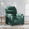 Sillón reclinable eléctrico de terciopelo verde oscuro