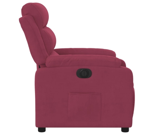 Sillón reclinable eléctrico de terciopelo rojo tinto