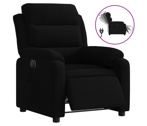 Sillón reclinable eléctrico de terciopelo negro