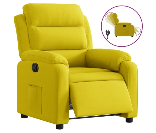 Sillón reclinable eléctrico de terciopelo amarillo