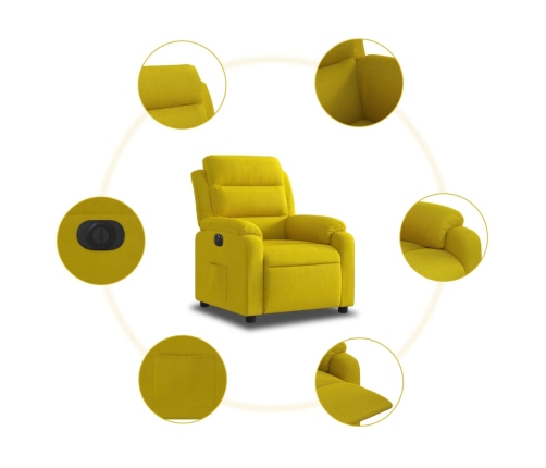 Sillón reclinable eléctrico de terciopelo amarillo