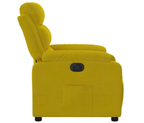 Sillón reclinable eléctrico de terciopelo amarillo