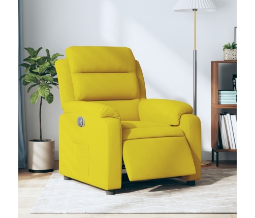 Sillón reclinable eléctrico de terciopelo amarillo