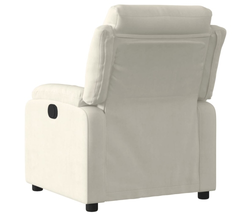 Sillón reclinable eléctrico de terciopelo blanco crema