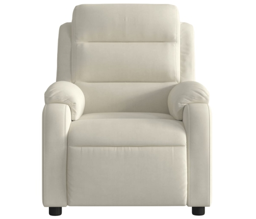 Sillón reclinable eléctrico de terciopelo blanco crema