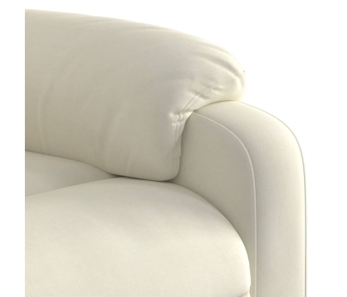 Sillón reclinable eléctrico de terciopelo blanco crema