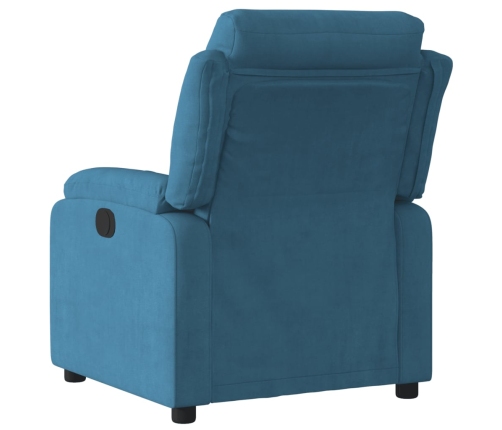 Sillón reclinable eléctrico terciopelo azul