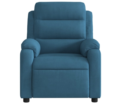 Sillón reclinable eléctrico terciopelo azul