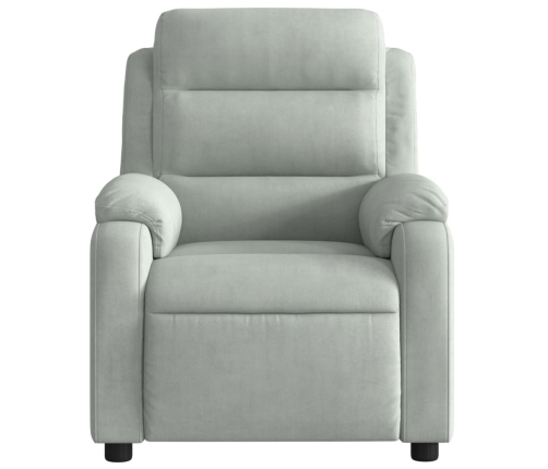 Sillón reclinable de masaje eléctrico terciopelo gris claro