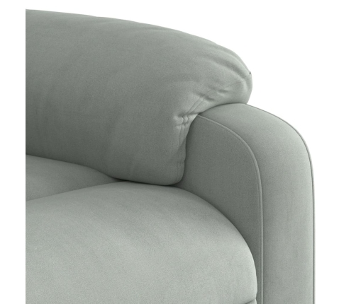 Sillón reclinable de masaje eléctrico terciopelo gris claro