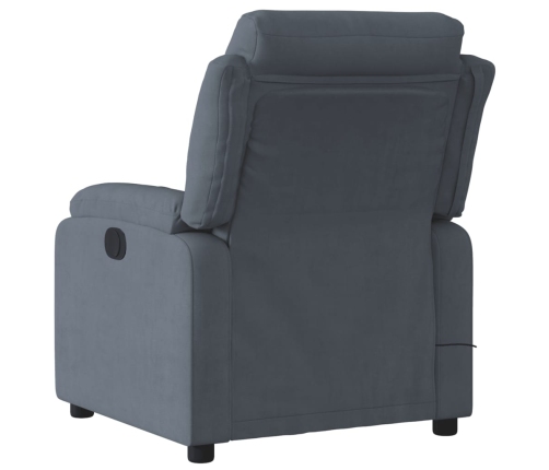 Sillón reclinable de masaje eléctrico terciopelo gris oscuro