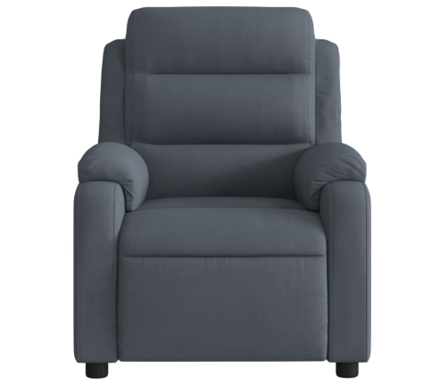 Sillón reclinable de masaje eléctrico terciopelo gris oscuro