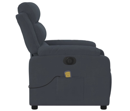 Sillón reclinable de masaje eléctrico terciopelo gris oscuro