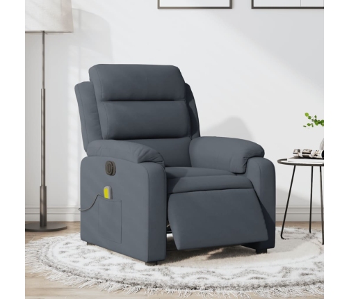 Sillón reclinable de masaje eléctrico terciopelo gris oscuro