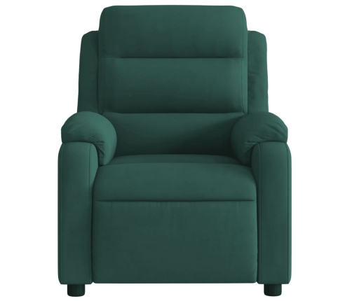 Sillón reclinable de masaje eléctrico terciopelo verde oscuro