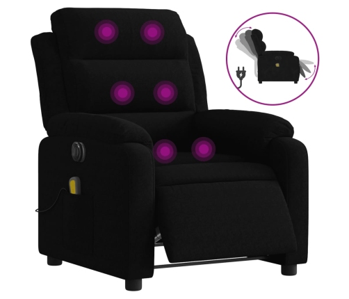 Sillón reclinable de masaje eléctrico terciopelo negro