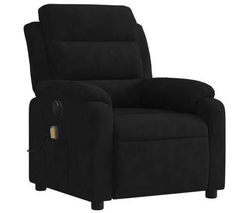 Sillón reclinable de masaje eléctrico terciopelo negro