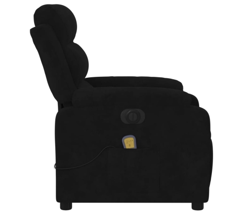 Sillón reclinable de masaje eléctrico terciopelo negro