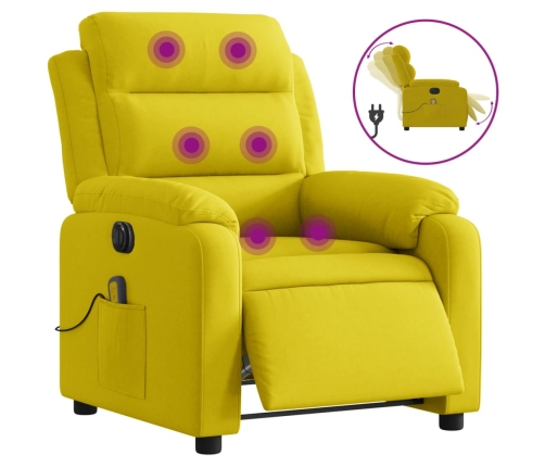 Sillón reclinable de masaje eléctrico terciopelo amarillo