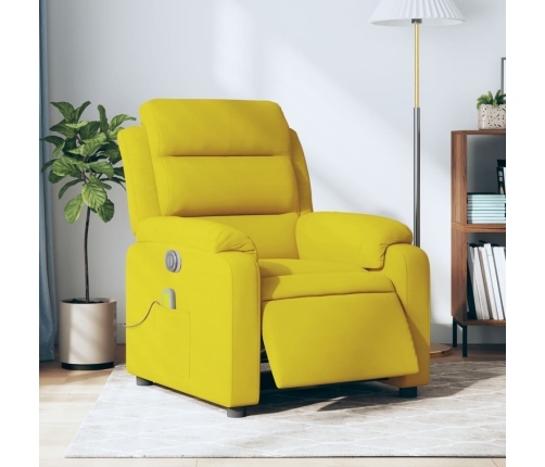 Sillón reclinable de masaje eléctrico terciopelo amarillo