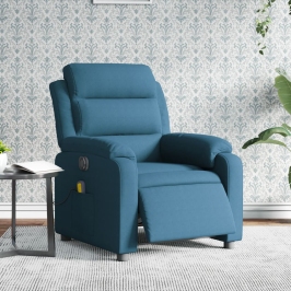 Sillón reclinable de masaje eléctrico terciopelo azul