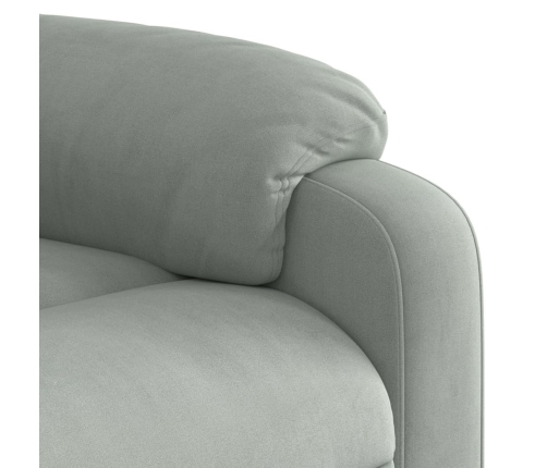 Sillón reclinable elevable terciopelo gris claro