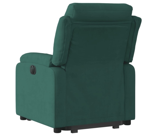 Sillón reclinable elevable terciopelo verde oscuro