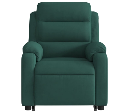 Sillón reclinable elevable terciopelo verde oscuro