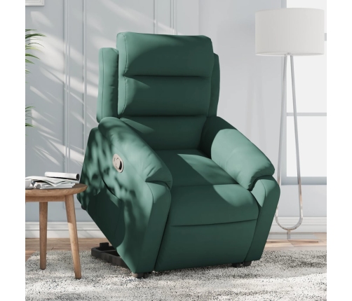 Sillón reclinable elevable terciopelo verde oscuro