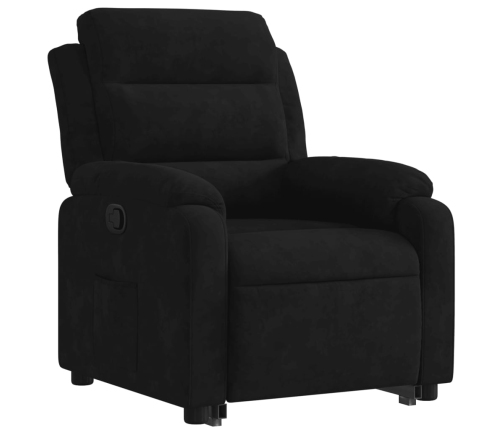 Sillón reclinable elevable terciopelo negro