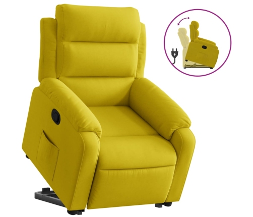 Sillón reclinable elevable terciopelo amarillo