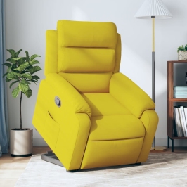 Sillón reclinable elevable terciopelo amarillo