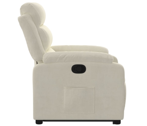 Sillón reclinable elevable terciopelo crema