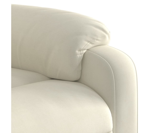 Sillón reclinable elevable terciopelo crema