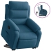 Sillón reclinable elevable de terciopelo azul