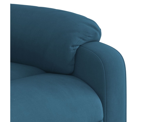 Sillón reclinable elevable de terciopelo azul