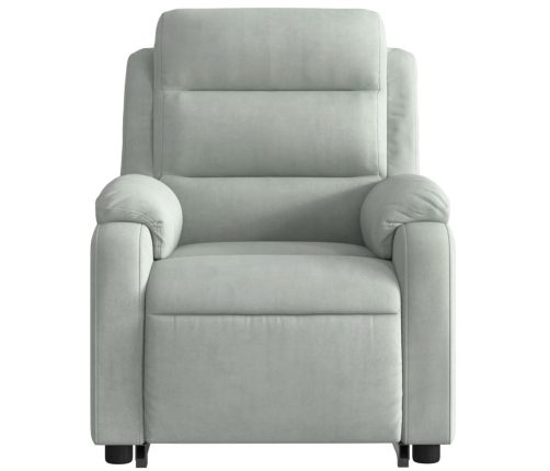 Sillón reclinable de masaje elevable terciopelo gris claro